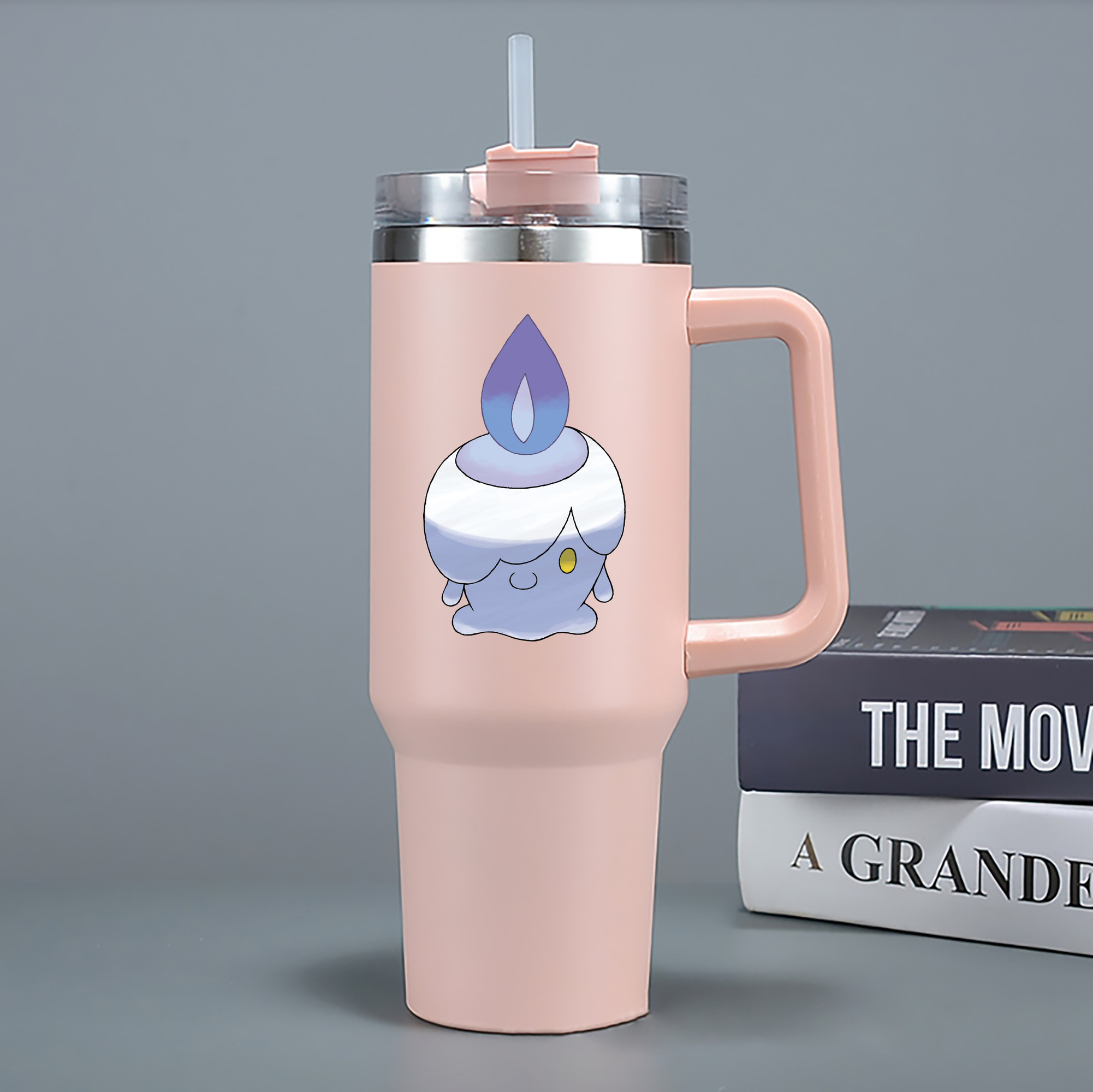 （画像用） ポケットモンスター Pokémon 1200mL車用タンブラー - クリスタルステッカー（プラスチックストロー付き）